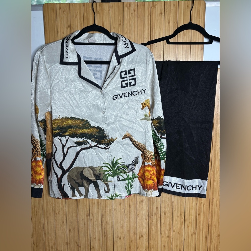 Brown Pajamas with Geometric Design